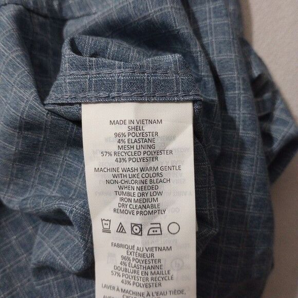 prAna Men's Medium Shirt Button Up Short Sleeve Vented Polyester Elastane - Picture 6 of 8